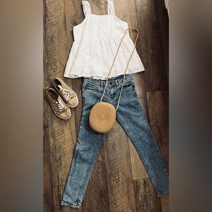 Girls white summer top size 10-12.